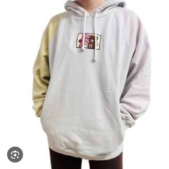 Teddy Fresh x Care Bears Mint Hoodie With Yellow And Pink Sleeves , Gentle Used - Picture 1 of 8